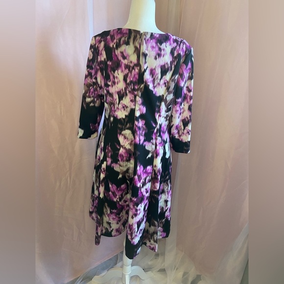 NWT Eliza J Watercolor Print Fit And Flare Scuba Cocktail Jeweled Dress BB99 - Picture 8 of 16